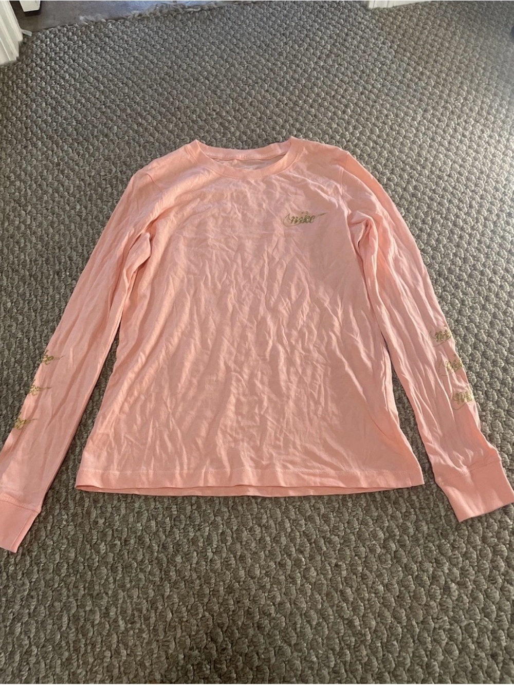 Nike Long Sleeve Dri-fit Shirt in Soft Peach Size Small